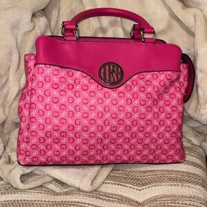 Guess Pink Patterned Satchel